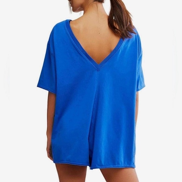 NWT Free People Movement Hot Shot Tee Romper in Electric Shock - Picture 2 of 4